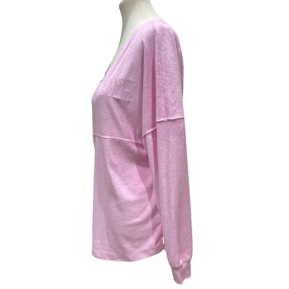 Victoria Secret Pink Varsity Beach Terry V Neck Top - Picture 3 of 13